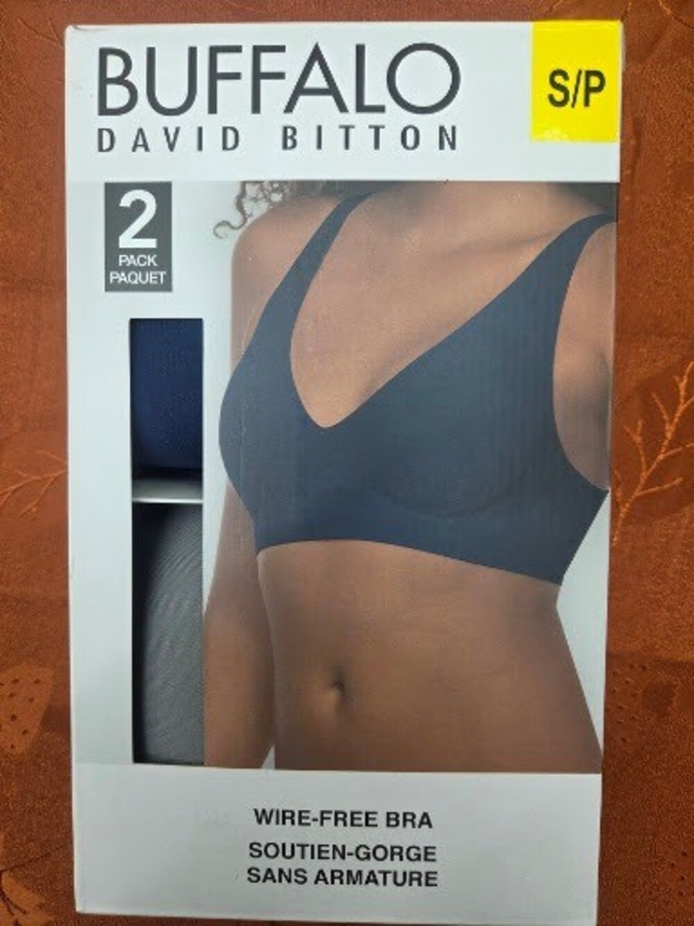 Buffalo David Bitton Women's Seam-Free Wireless Bra 2-Pack Navy & Grey S